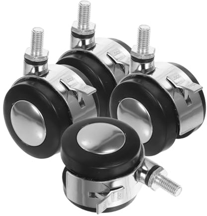 HOMSFOU 4pcs Heavy Duty Swivel Casters Wheels Threaded Office Cart Wheels for Hardwood Carpet