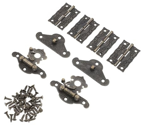 GALPADA Set de Loquets et Charnières Vintage pour Boîte à Bijoux Accessoires Bois Rétro Ensemble Loquets Charnières pour Coffrets Armoires et Boîtes Décoratives