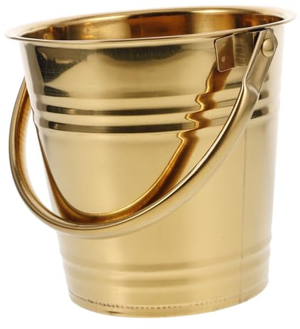 LIFKICH Edelstahl Eiswürfelbehälter mit Henkel Kratzfester Bar Eiskübel für Bier und Wein Kompakter Doppelwandiger Kühlbehälter für Partys und Zuhause