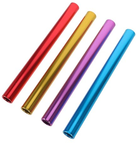 SOPOTUTU 4 Pezzi Bastoni Staffetta Leggeri in Alluminio Multicolore Elettroplaccati Barre da Corsa Resistenti per Gare Sportive e Allenamento Scolastico