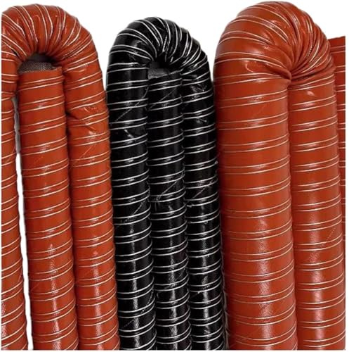 KGPGNYMYHA Auto Ansaugschlauch Flex-Schlauch Luftansaugschlauch Silikonschlauch Kaltluftfilter Wärmedämmend Abluftschlauch Für Abluftventilator(Red-3.3ft/1m,220mm(8 3/5))