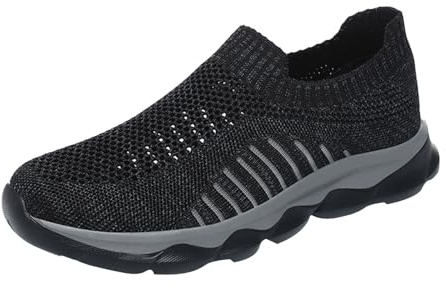 Generisch Zapatillas deportivas para hombre sin cordones - Zapatillas de correr Slip On Zapatos de malla Transpirables Zapatos de exterior Vintage Zapatillas de deporte Amortiguación Zapatos de ocio