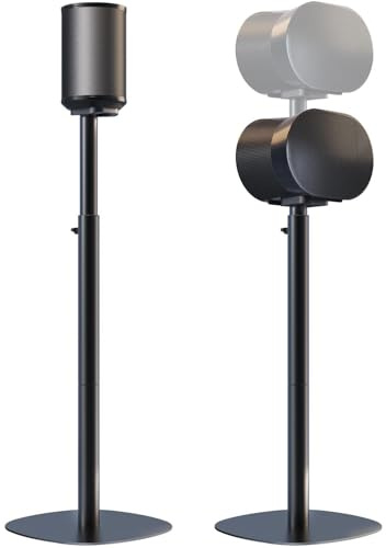 Lot de 2 pieds d’enceintes compatibles avec Sonos Era 100 SL, Era 100 et Era 300, hauteur réglable 74–99 cm, supports en métal stables avec gestion des câbles, pour salon et home cinéma