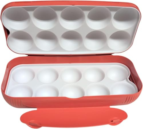 Tupperware to Go Maxi-Twin Maxi Twin Brotdose Box Behälter Kind Kindergarten Schule Eierbox Kolumbus für 10 x Eier orange weiß Bauernhof Öko Bio Bioeier