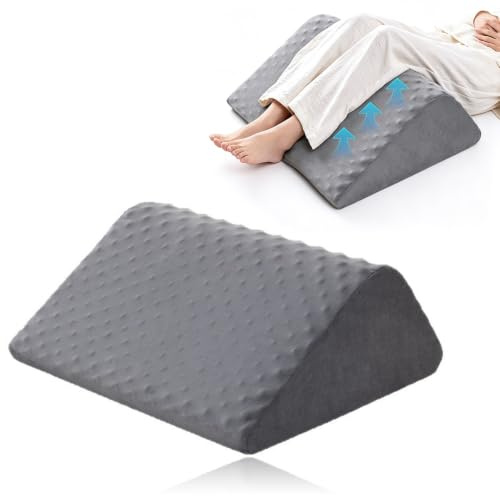 MIUUIPI Venenkissen aus Memory-Schaum, Beinkissen für Beine & Knie zur Beinhochlagerung, Kniekissen für Rückenschläfer, entlastet Beine & fördert Wohlbefinden – Waschbarer Bezug, 56x47x24cm
