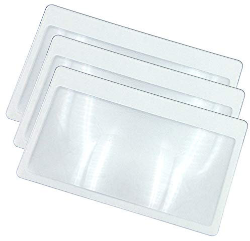 Thorani Loupes de Poche au Format Carte de crédit - Petite loupe pour Carte avec grossissement 3X, Ultra Fine, Flexible et incassable, Transparente, 3