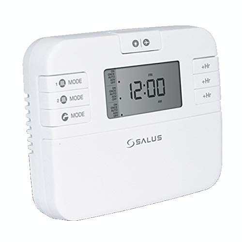 Salus EP210 2 Channel Heating & Hot Water Programmer, 7 Day, White | Dual Channel Heating And Hot Water, 5/2 Or 7 Day Scheduling, 3 On/Off Periods, Boost, Advance, Holiday Mode, LCD