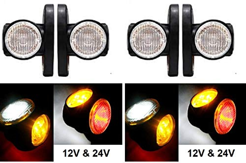 4x LED Seitenumrandungsmarkierungsleuchten Rückstellleuchten 12/24V E-Prüfzeichen LKW Anhänger Chassis Van