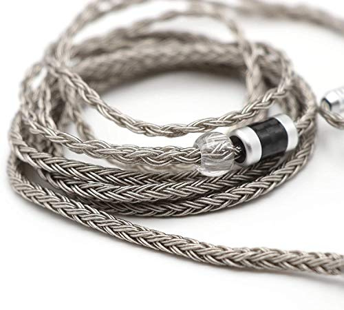 Linsoul Tripowin Zonie IEM Kabel, 16 Adern Versilbertes Kopfhörerkabel, 1.25m SPC in Ear Monitor Kabel für 7hz Zero:2 Orchestra Lite Cadenza Hype4 Supermix4（3,5mm）(MMCX,Grau)