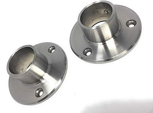 2 Stck Bodenflansch V2A Rohr Geländer Flansch 33-48 mm Edelstahl Balkon Wand