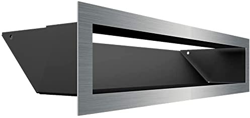 Grille de Ventilation KRATKI AIR | Grille d'air Chaud 9 x 40 cm | Sol | Grille d'extraction pour Ventilation de cheminée | Prise d'air à Un Angle de 45 degrés | résistant à la surchauffe