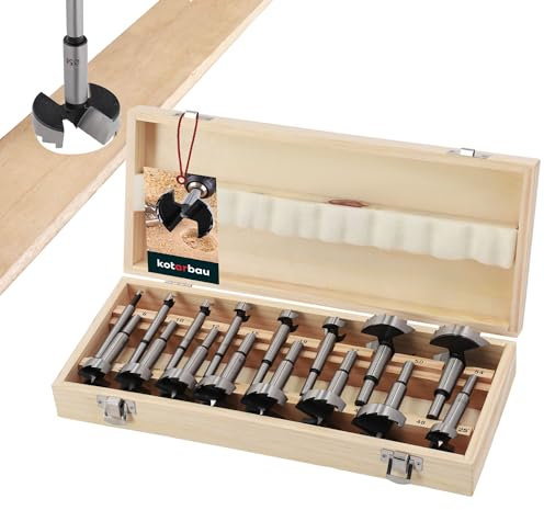 KOTARBAU® 16-tlg Forstnerbohrer Satz 6-54 mm Oberfräser mit Holzkiste