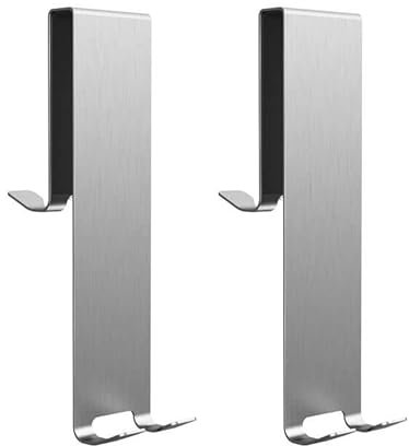 JSVER Handtuchhaken ohne Bohren für Duschwand Haken Duschhaken Doppel-Duschhaken Edelstahl Haken Dusche Glaswand mit Schaumstoffschutz für Glasstärken von 6-12 mm-2 Stück