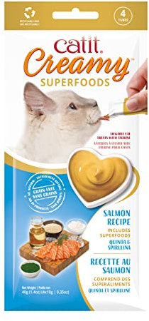 Catit Creamy Superfood Leckpaste für Katzen mit Lachs und den Superfoods Quinoa und Spirulina