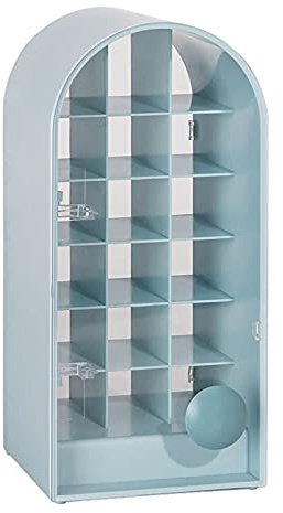 SISWIM Makeup Organizer Lipstick Storage Box with Lid Storage Rack Multi Grid Desktop Dressing Table Lip Gloss Lipstick Box Storage Rack Cosmetic Organiser (Color : Blue)