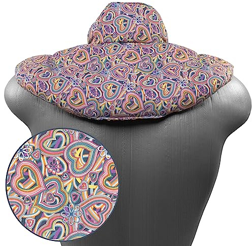 Nackenhörnchen mit Stehkragen Bio-Stoff Psychedelic Heart. Rapssamenkissen. Nackenkissen Wärmekissen - Ein sehr wohliger Nackenwärmer