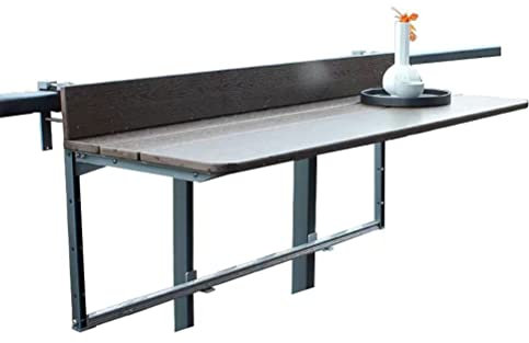 Balkonhängetisch Balkontisch Metallgeländer Stehtisch Klappbarer Beistelltisch for den Außenbereich, verstellbar, wasserdicht, wetterfest/hochtemperaturbeständig (Size : 100X37CM)