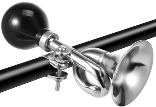 Kisangel Retro Bicycle Horn, Bugle Hooter with Squeeze Bulb for | Vintage Handlebar Accessories, Universal Clamp Fit Loud Audible Road Signal Bell for Scooter, Cruiser & Kids Tricycle