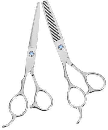 DOITOOL 2 Stück Profi Friseurscheren für Linkshänder 6 Zoll Rostfreie Edelstahlschere mit Klinge und Effilierschere Haarschneidewerkzeug für Salon und Zuhause