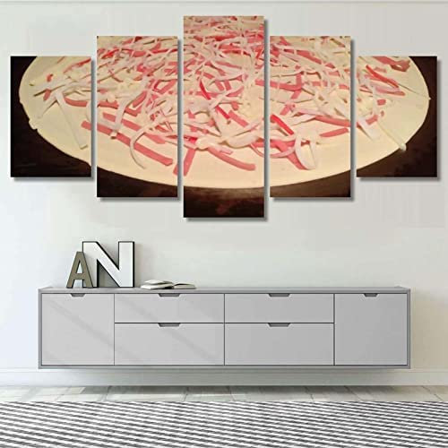 Leinwandbild Wandbild Bild 5-Tlg Crêpes-Frisches Essen (L/Ohne Rahmen 150 X 80 Cm) Leinwanddrucke Kunstdrucke Dekor Kunstwerke Moderne Bilder Für Heimdekorationen Wohnzimmer Esszimmer Schlaf -7E8T+N7K