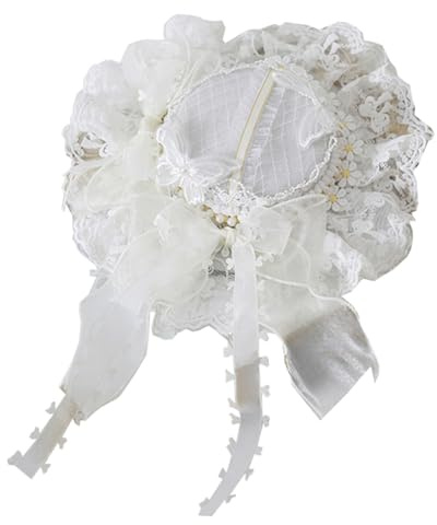 TTYAO REII Mini pince à cheveux en dentelle bleu clair et blanc - Accessoires pour cheveux pour thé, mariage, mariage (blanc)