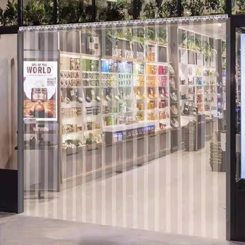 POCHY Streifen Türvorhang, Transparent PVC Türvorhang 50% Überlappung Lamellenvorhang für Garage, Geschäft (Size : 120x300cm)