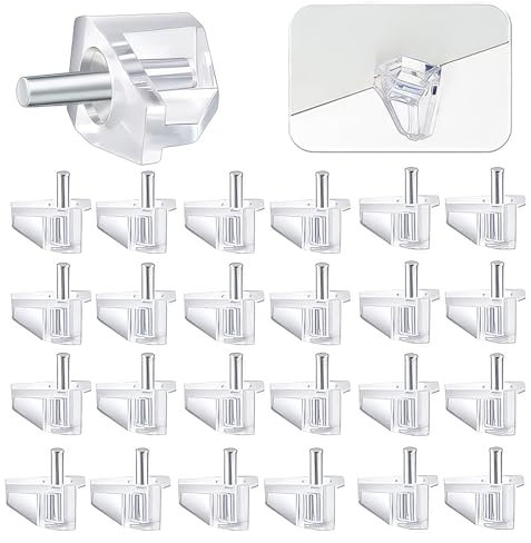 EASONGEE 5mm Shelf Support Pegs, 50pcs Cabinet Shelf Pins, Cupboard Shelf Pegs, Plastic Replacement Peg Cabinet Shelf Supports Pins for Kitchen Furniture Shelf Holder Book Shelves Bookcase