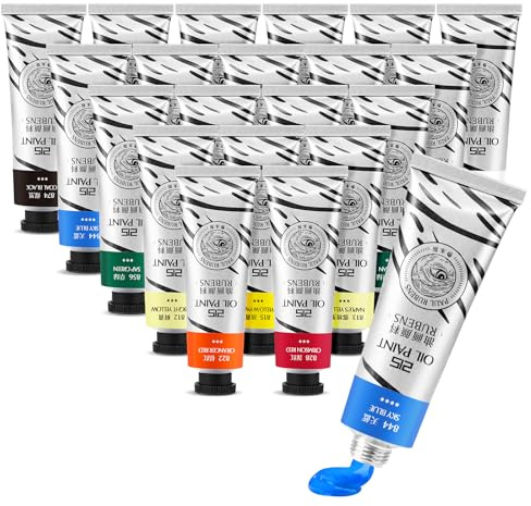 Paul Rubens Juego de pintura al óleo B, 20 colores x 50 ml, tubos grandes, pinturas al óleo para artistas, pigmento rico y textura cremosa, excelente durabilidad y cobertura, adecuado para artistas y