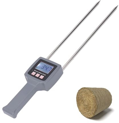Fabater Humidimètre Portatif de Foin de TK100H, Testeur d'humidité du Foin avec Sonde, écran rétroéclairé, Sonde Humidimètre pour Foin, Graminées Fourragères, Leymus Chinensis, Luzerne