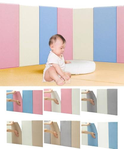Kopfteil Wandkissen Wandpolster Bett - Wandpolster Selbstklebend Kinderzimmer, 30x60 cm, 4/6/8/10 PCS, Isolierung, Wandpolsterung Wandschutz Bett Polsterpaneel Wandverkleidung(Blau,6pcs)