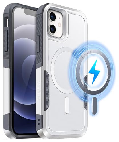 MOBESV Magnetisch Hülle für iPhone 12 / iPhone 12 Pro 6,1 Zoll, Handyhülle kompatibel mit MagSafe, Matte Stoßfeste Cover, Weiß