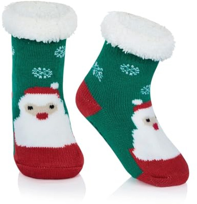 Chaussettes antidérapantes pour bébés de 0 à 6 ans, chaussettes de Noël chaudes, forte adhérence, unisexe