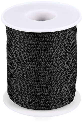 PATIKIL 2mm x 100feet Nylon String for Bracelets Braided Nylon Cord Nylon Thread for Wind Chime Beading Necklaces Blinds DIY Craft Jewelry Making, Black