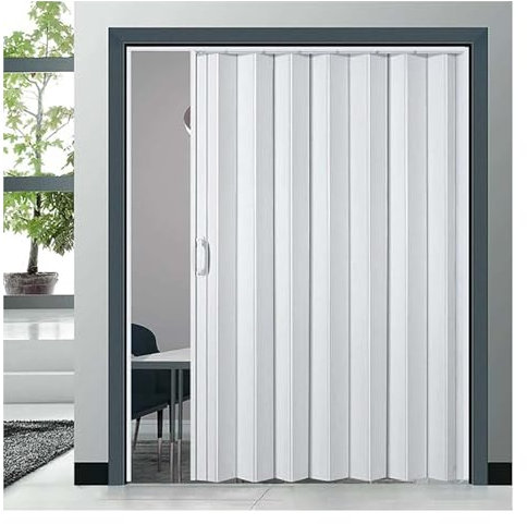 PVC-Akkordeontüren innen, 70 80 90 100 120 150 Falttür in Sondergröße, magnetische Ziehharmonika-Tür mit Hardware und einfacher Installation(100x200cm/40x79in)