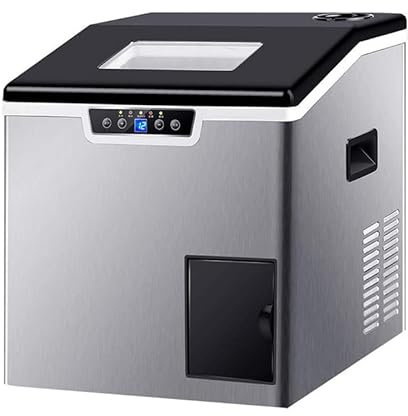 Clear Ice Cube Maker Machine, First Cubes in 15 Minutes, 40 lbs. of Ice in 24 Hours, Countertop Portable Design in Stainless Steel, Self-Cleaning Ice Cube Maker, for Home/Kitchen/Office/bar Hi Machine