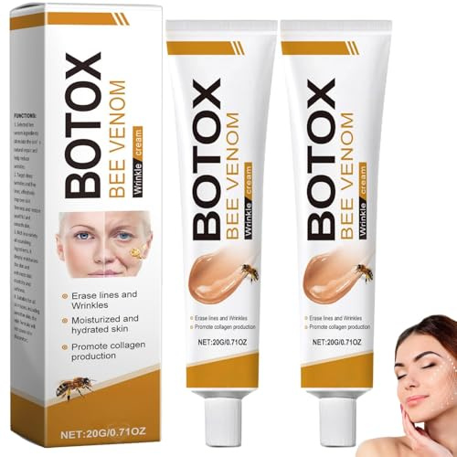 2Pcs Bee Venom Cream, Bee Venom Wrinkle Removal & Firming, Moisturizing, Lifting & Recovery for All Skin Type, Anti-Aging Bee Venom Cream,Face Cream Moisturiser