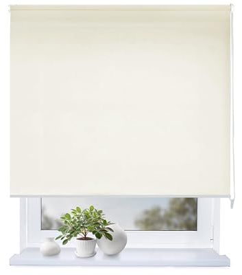 Rollmayer mit Bohren Schraubmontage Classic Sand 160x130 cm BxH | Seitenzugrollo Sichtschutz Lichtschutz Sonnenschutz für Fenster und Tür Rollo Innen