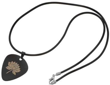 EPIGEIST Gitarren-pick Anhänger Aus Titanstahl Mit Schwarzer Blauer Lotusblume Vielseitiges Schmuckstück Für Musikliebhaber Perfektes Diy Zubehör Für Und Kreative Designs