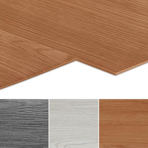 Jaxguom Revêtement de sol en PVC autocollant - Environ 2,5 m² - Antidérapant et imperméable - Carreaux adhésifs - Pour chauffage au sol, carreaux de sol, 91,44 x 15,2 cm (18 carreaux, bois marron)