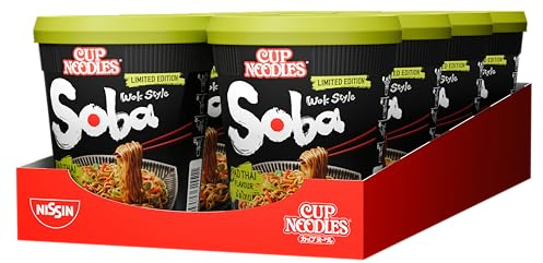 Nissin Cup Noodles Soba Pad Thai Flavour Instant-Nudeln, 8er Pack | Erfunden auf den Straßen Bangkoks, jetzt unvergleichlich frisch und lecker im Soba Cup - fertig in 3 Minuten!