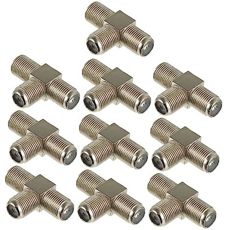 Tofficu 10Pezzi Adattatore Coassiale Splitter Vie per Tv Antenna e Vcr Facile Installazione e Del Compatibile con Cable Tv e Ricevitori