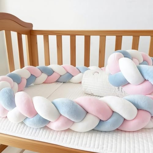 GYCS Braided Cushion, Bed Guard Rail Surrounds Cushions, Braided Knotted Pillows, All-Round Protection Pillow for Bed, Thick Soft Breathable Cushion Side Protectors,A12,150cm