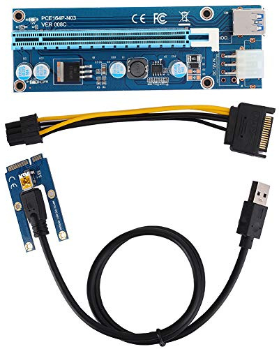 Xixian Adaptador Elevador PCI-E 16x con Interfaz de Fuente de Alimentación de 6 Pines, Estabiliza la Fuente de Alimentación de la Tarjeta Gráfica, Fácil de Instalar y Arreglar, Cable