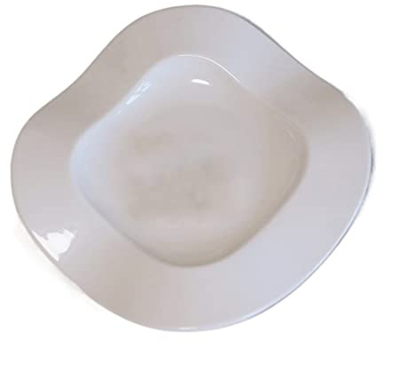 GLigeT Dessert Piatto quadrato irregolare piano bianco puro in ceramica casa da dessert insalata colazione fondo Snack