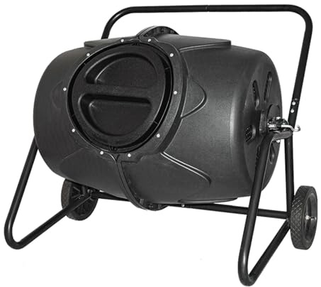 190L Mobile Rotary Outdoor Garden Composter Drum Mixer Easy Assembly Ideal for Garden Leaves and Kitchen Waste
