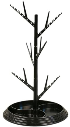rockible Supporto per Gioielli ad Albero, Porta Braccialetti, Leggero, Multifunzione, Porta collane, Orecchini, Braccialetti, Anelli, per collane, Braccialetti, Nero