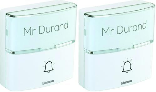 Bticino 393017D Pulsante Aggiuntivo Senza Fili per Kit Campanello Advanced, Bianco (Confezione da 2)