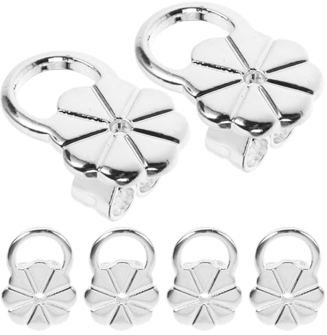 DECORNIJIA Sollevatori per Orecchini a Forma di Fiore in Rame Argento, Supporto per Orecchini Pesanti, 3 Paia di Gommini per Orecchini per Ridurre Peso e Sollevare il Padiglione Auricolare
