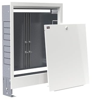 Armadio di distribuzione da incasso per riscaldamento a pavimento da 4 a 14 circuiti di riscaldamento (14 circuiti, bianco)