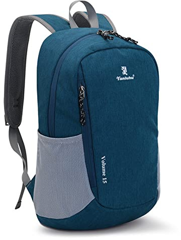 QQYG 15L Outdoor Wasserdichter Fahrradrucksack Leichter Faltradrucksack Komfortabler Atmungsaktiver Reise-Bergsteigen-Rucksack,Seegrün,15L
